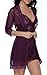 BMAKA Women Outfits Halter Lingerie Mini Nightwear Transparent Lace Babydoll Sets of 3