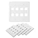 Cable Matters UL Listed 5-Pack 8 Port Keystone Wall Plate (Ethernet Wall Plate) in White