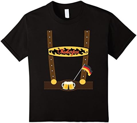 Kids Lederhosen Oktoberfest T-Shirt Halloween Costume Couple Gift 4 Black