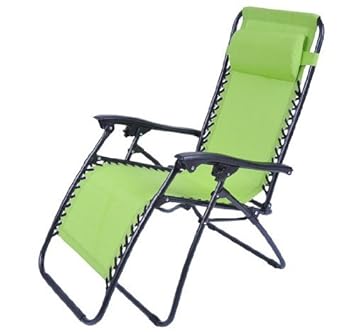 Outsunny Zero Gravity Recliner Lounge Patio Pool Chair Lime Green