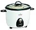 Rival 10-Cup Rice Cooker with Steamer Basket, White/Black (RC101, 10-cup cooked rice capacity)