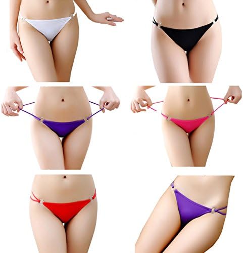 Lady Color Women Sexy Thongs Underpants High Elasticity Panty G-string Underwear Set of 6