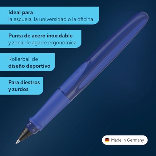 Schneider Ray 187815 Rollerball Pen Refillable with Standard Ink Cartridges Suitable for Right and Left Handers Blue