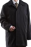 Men's Single Breasted Black 3/4 Length All Year Round Raincoat