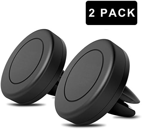 QIANXIANG Magnetic Mount, [2 Pack] Universal Air Vent Magnetic Car Mount Phone Holder, for Cell Phones and Mini Tablets with Fast Swift-Snap Technology, with 4 Metal Plates.