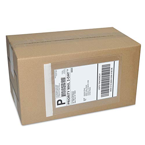 Mionno 7.5" x5.5" Clear Strong Adhesive Invoice Enclosed Pouches, 100pcs Packing List/Shipping Label Envelopes Pouches for Mailing Shipping Business (Short Side Loading) - Thumbnail 5