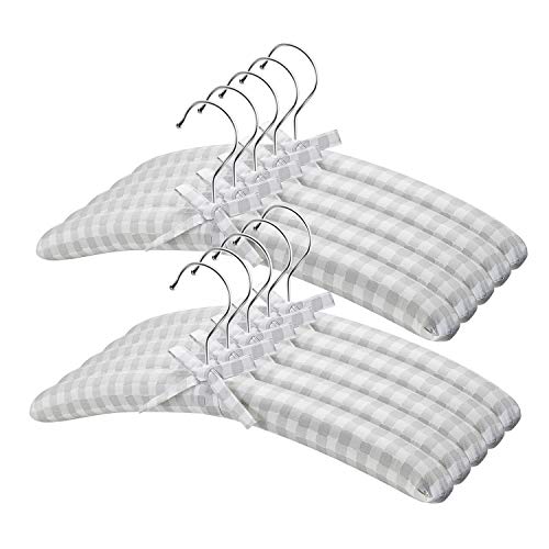 image for GLCON Satin Padded Hangers for Sweaters - Thick Padded Clothes Hangers
