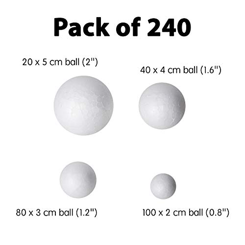 240 Pack Styrofoam Balls -Craft Foam Balls -Foam Craft Balls -Foam Balls For Arts and Crafts, DIY Cr - //coolthings.us