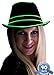 NEON NIGHTLIFE Light Up Fedora, Large, Green