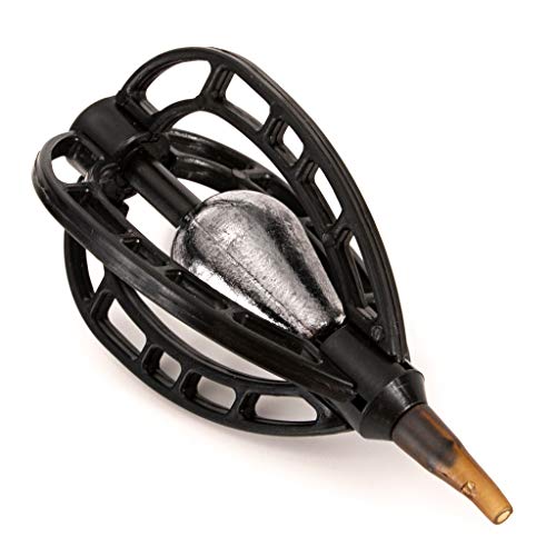 Fishing Feeder Bait Cage, Fishing Bait Trap Cage Feeder Basket Holder, Coarse Lure Feeder Carp Fishing Tackle Kit Inline Method Bait Feeder 20g/0.7oz, 30g/1.0oz, 40g/1.4oz, 50g/1.7oz (20g, Black)
