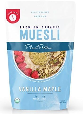 Good Habit Premium Organic Gluten Free/High Protein Muesli, Vanilla Maple