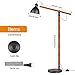 LEPOWER Wood Metal Floor Lamp, Wood Standing Light with Adjustable Head, Industrial Retro Design,Foot Switch & E26 Lamp Base Reading Light, Eye-Caring Study Lamps for Living Room, Bedroom and Office
