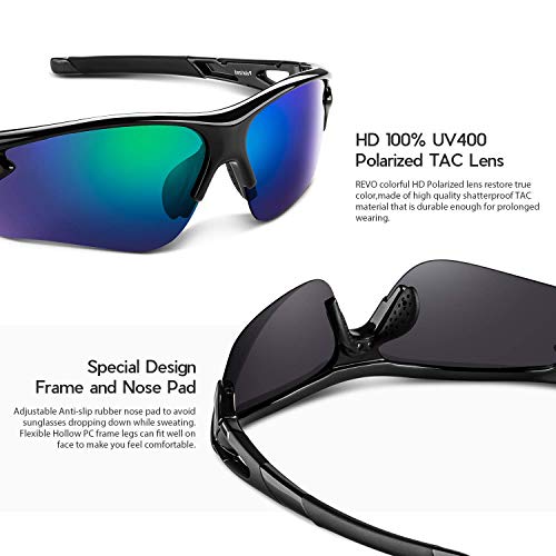BEACOOL Gafas Ciclismo Hombre Mujer Gafas de Sol Deportivas Polarizadas Protección UV con Monturas Ligeras para Ciclismo Carrera Surf Golf Conduciendo