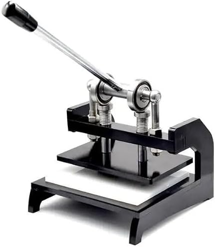 1.5 Ton Manual Leather Cutting Press – 5.9x3.9in Plate, Dual Shafts For Leathercraft & DIY Embossing