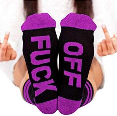 Fathers Day Fuck Off Socks Unisex Dobby Socks Funny Cotton Half Crew Socks