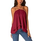 Ulanda Womens Sleeveless Summer Tank Tops Double