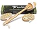 Premium Bamboo Long Handle Body Brush with Natural Boar Bristle Set Best for Wet Or Dry Skin Brushing Exfoliating Skin - Stimulating Lymphatic System Flow Increase Blood Circulation -Reduce Cellulite