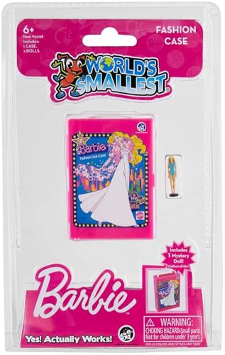 World's Smallest Barbie Fashion Case, Miniature, Includes 1 case and 2 Micro Figures, Styles Selected at Random
