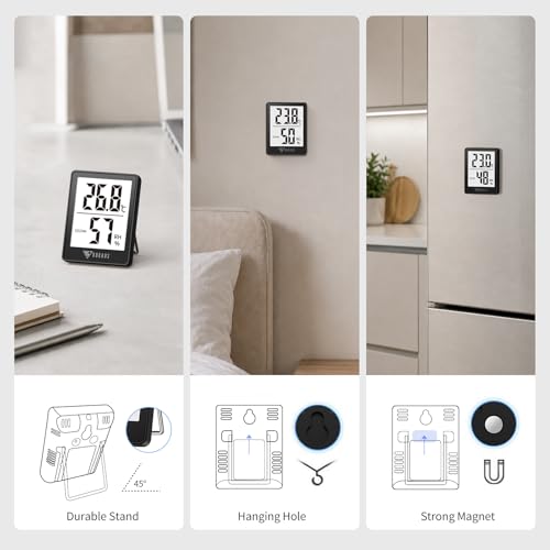 Doqaus Indoor thermometer, indoor humidity meter, hygrometer indoor, hydrometer moisture, thermo-hygrometer.