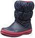 crocs Kids' Winter Puff Boot (Toddler/Little Kid),Navy/Red,10 M US Toddler