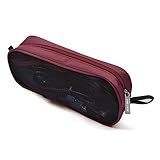Case Star ® Red Color Quality Nylon Slim Travel Organizer Carrying Zipper Mesh Bag Case for Notebook Laptop Macbook Chromebook GOgroove FlexSMART X2 Bluetooth Wireless In-Car FM Transmitter Adaptor USB Charging HDMI VGA Line In/Out Cable OTG Cord with Case Star Velvet Bag (Red Color)