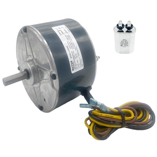 Condenser Motor Replaces Carrier # 5KCP39EGS070S,5KCP39EGY823S Genteq #GE3905, Bryant Payne HC39GE236,237 HC39GE234A Dayton 6DLL0, 1/4HP 1100 RPM 208-230V 48Frame with Capacitor OEM Upgraded LEUNGOO