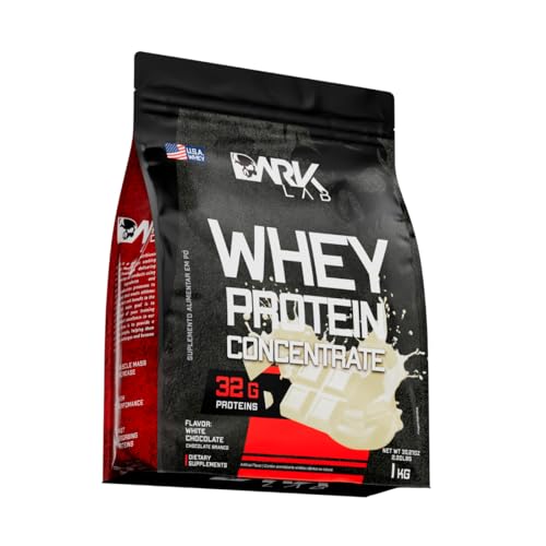 Whey Protein Concentrado Dark Lab, 1kg, Chocolate Branco, Ganho de Massa Muscular