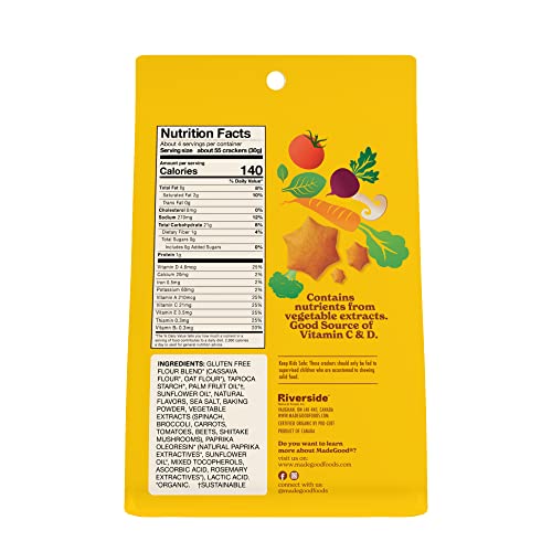 MadeGood Star Puffed Crackers, Cheddar, 6 Bags (4.26oz Each) Gluten