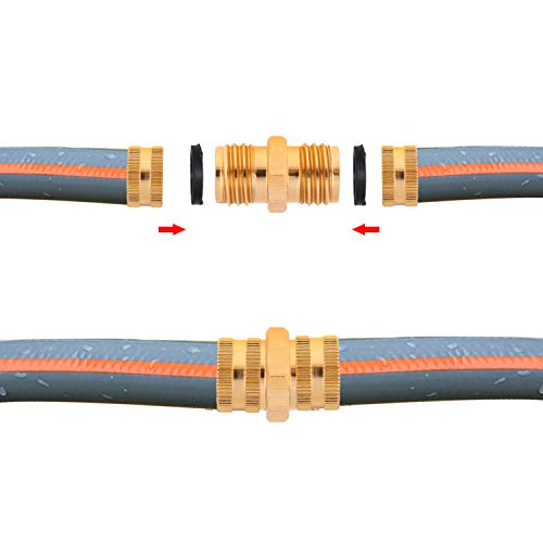 Xgood 4 Packs Double Male Connector Adapter 3/4 Inch Garden Hose Quick Connector to Hose Fitting Connect with Extra 8 Pieces Washer for Home Garden Supplies