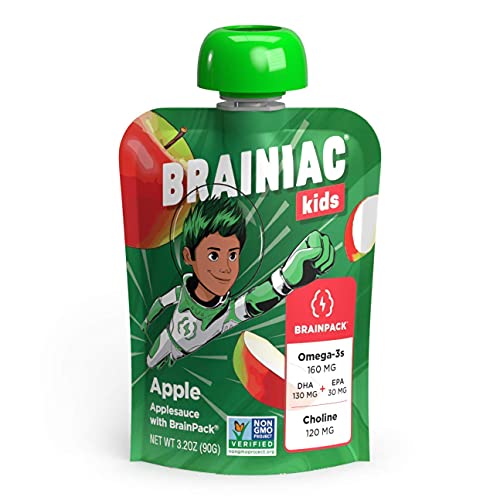 Brainiac Kids Applesauce Pouches, Apple, 48 Count, 3.2 oz