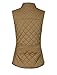 makeitmint Women's Basic Solid Quilted Padding Jacket Vest w/Pockets Medium YJV0002_Camel