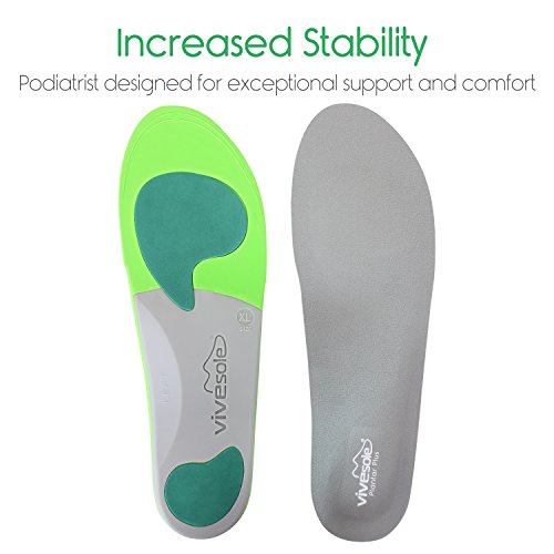 Orthotics for Plantar Fasciitis - Arch Support Insoles Shoe Inserts for Comfort & Relief from Flat Feet, High Arches, Back, Fascia, Foot & Heel Pain - Full Length - Plantar Plus by ViveSole (Small)