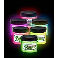 Glominex O958 Glow Paint 2 oz Assorted Jars - 6
