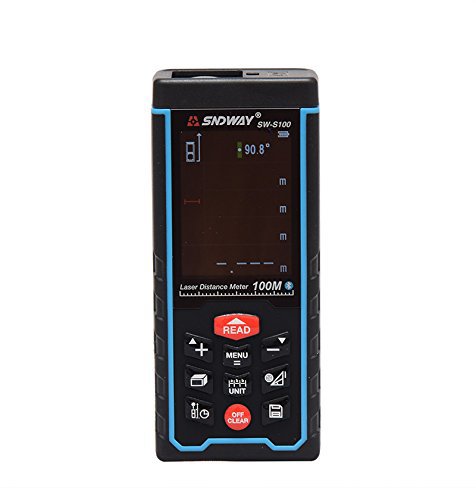 SNDWAY SW-S100 100M 328FT Digital Diastimeter Laser Distance Meter Laser Rangefinder Meter Area Volume Measure Tool