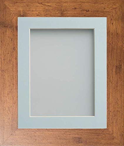 Frame Company Watson Range Rustic 10x8 inch Picture Photo Frame with Light Blue Mount for Image 6x4 inch *Choice of Sizes* Fitted with Real Glass — image 1