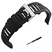 Amytalk Suunto Ambit Watch Band Strap, Soft Black Rubber Watch Replacement Band Watch Strap Accessory Strap for Suunto Ambit 1/2/2S/2R/3 Sport/3 Run/3 Peak, Silver Clasp