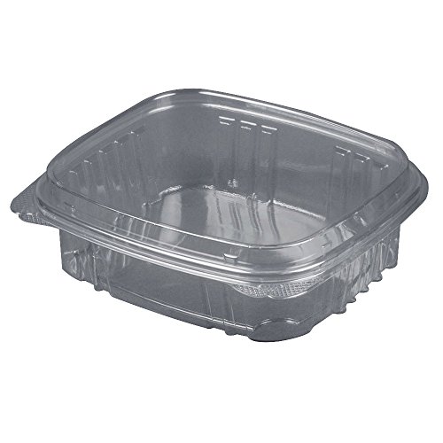 Secure Seal AD24F 24-Ounce Capacity 7.25-Inch Length by 6.38-Inch Width by 2.56-Inch Height Clear Color 1 Compartment Plastic High Dome Lid Hinged Deli Container (Case of 200) - Thumbnail 2