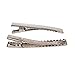 BronaGrand 100 Pieces Alligator Hair Clip Flat Top with Teeth Silver (1.77 Inch)