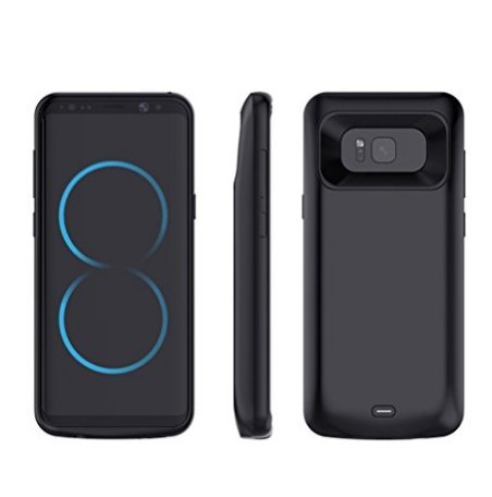 Funda de Batería Externa Ultra Fino, Mbuynow 5500 mah Funda Protectora Cargador/Funda de Batería Integrada Recargable de Alta Capacidad para Samsung Galaxy S8 Inteligente Móvil,Color Negro (S8)