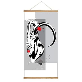 Hanging Poster with NO Mangetic Wood Frames Ink Abstract Animals Home Wall Canvas Prints Ready to Hang - 18"x36"
