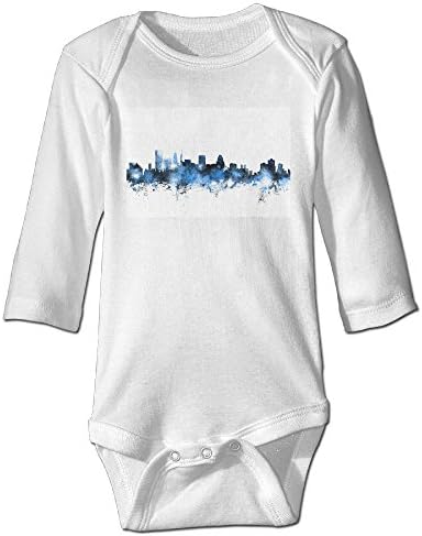 City Spray Paint Newborn Baby Rompers Baby Boys Girls Long Sleeve Jumpsuits