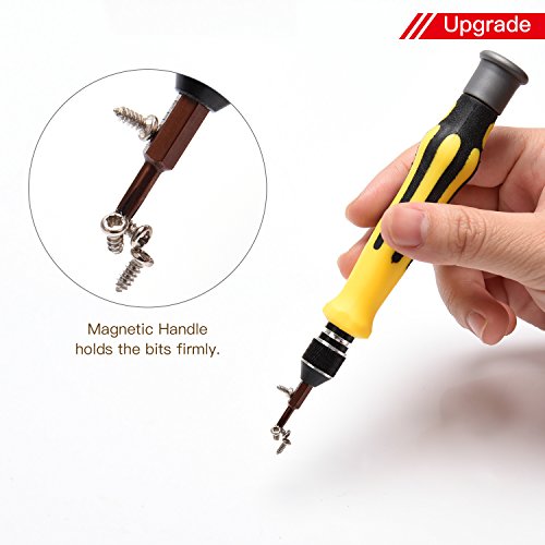 45 in 1 Precision Screwdriver Toolkit-JACKYLED Mini Compact Disassembly Repair Bits with Handle Tweezer Extension Bar Suction Cup for Laptop Computer Phone iPhone6s/7/7p/8/8p Electronic Products