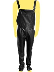 Amazon.com: Mens Cowhide Black Leather Overalls Bib lll-301 (38