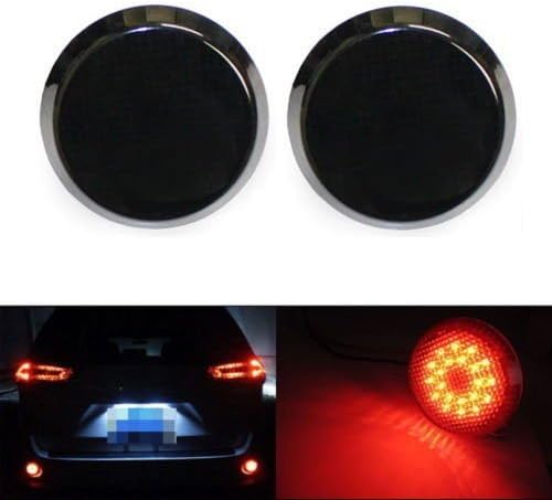 iJDMTOY (2) Dark Smoked Lens 21-SMD Red LED Bumper Reflectors For Scion iQ, xB, Toyota Sienna Limited, Corolla As Brake Tail Lights