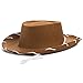 Funny Party Hats Cowboy Hat - Western Hat with Paisley Bandanna - Dress Up Clothes (Brown Felt Cowboy Hat with Black Paisley Bandana)
