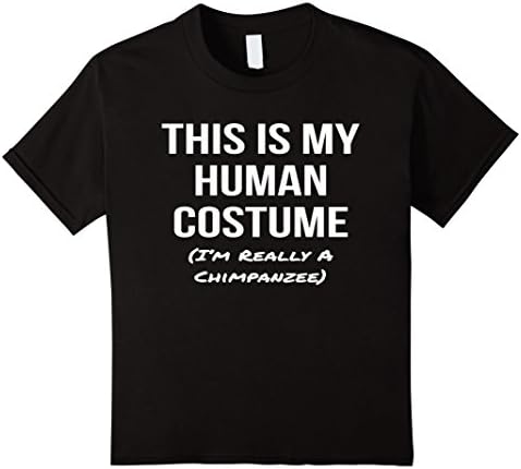unisex-child Human Costume I'm Really a Chimpanzee Shirt Cosplay Tee 10 Black
