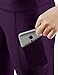 ODODOS High Waist Out Pocket Yoga Capris Pants Tummy Control Workout Running 4 Way Stretch Yoga Capris Leggings,DeepPurple,Medium