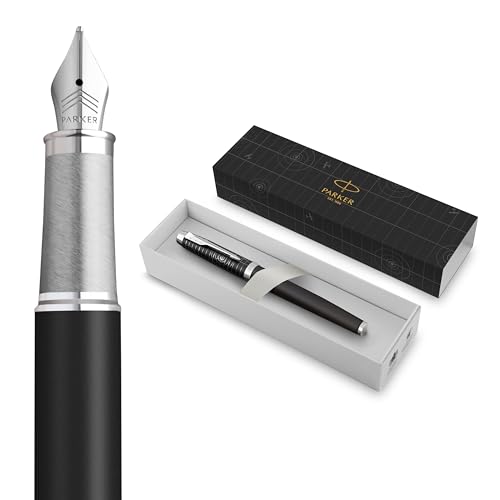 Parker IM Premium Fountain Pen | Legacy of Flight Collection | Chrome Trim | Fine Nib with Blue Ink Refill | Gift Box