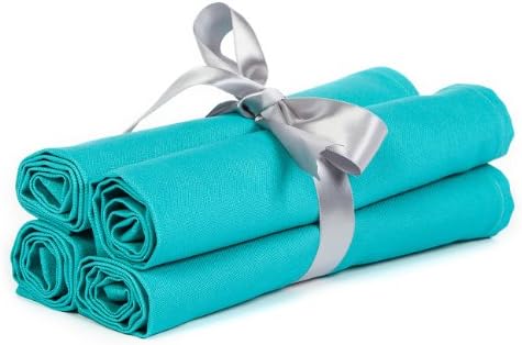 20" X 20" Solid Aqua Blue / Teal Table Linen Napkins (Set of 4)