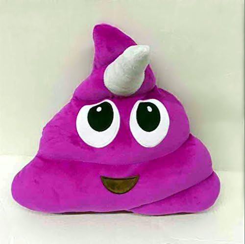Purple Unicorn Emoji Poop Stuffed Pillow by Memoji